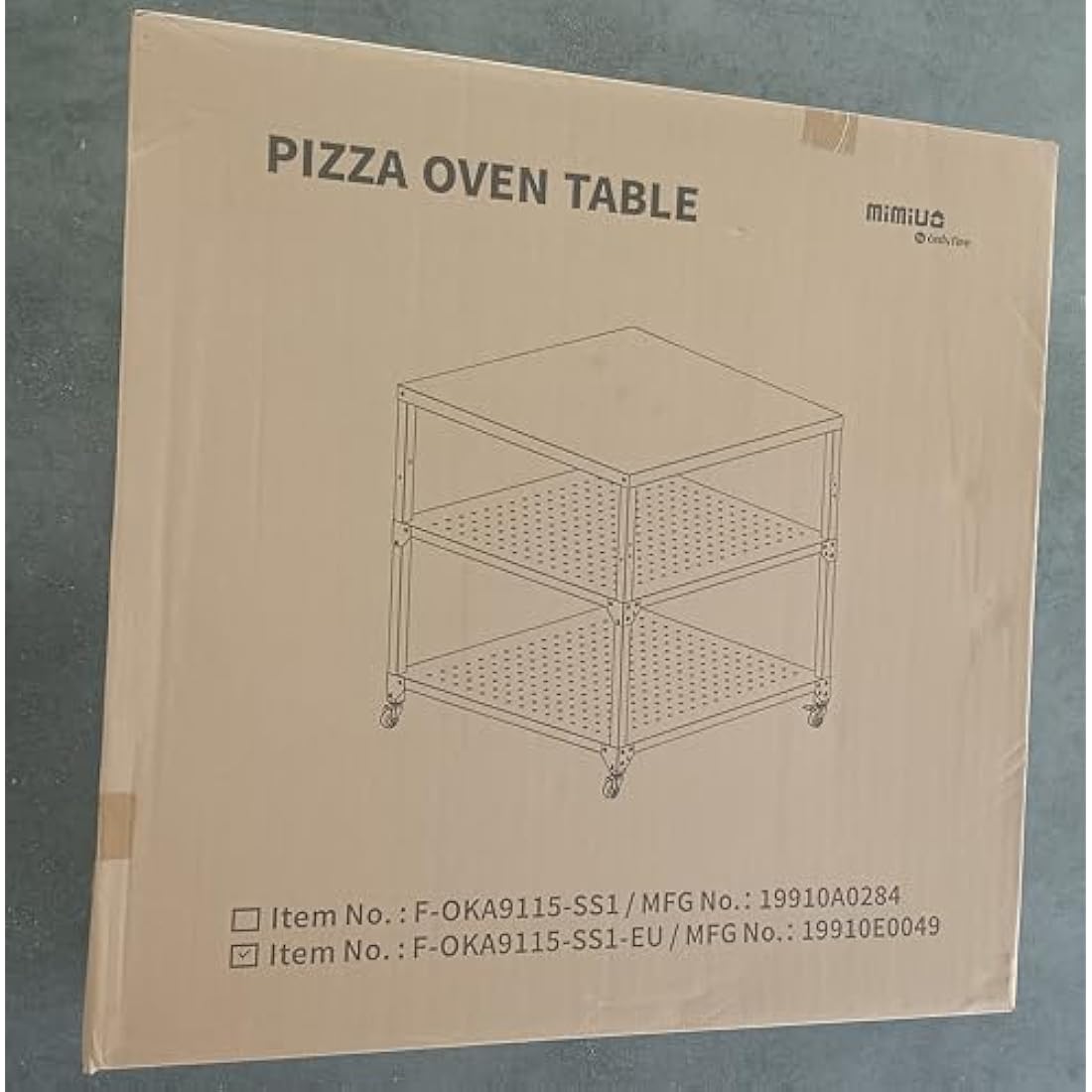 Heavy Duty Pizza Oven Stand | Stainless Steel Table with Wheels