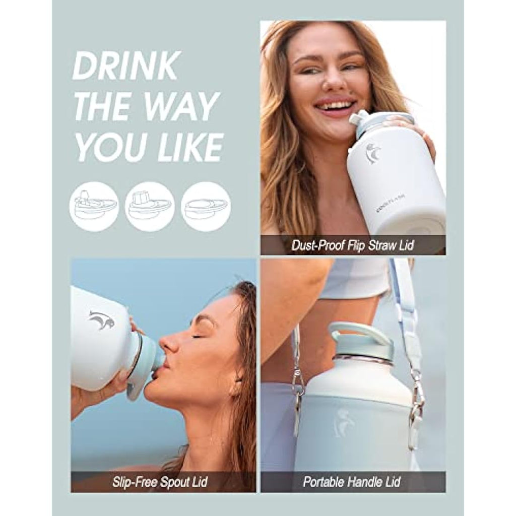 Coolflask 2L Insulated Water Bottle | Half Gallon Stainless Steel