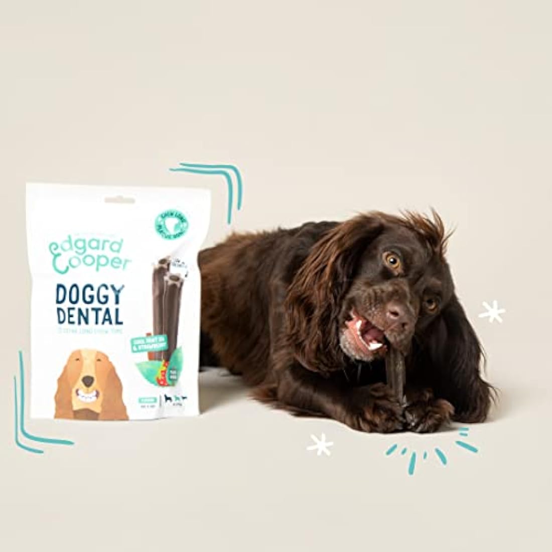 Edgard & Cooper Dental Sticks Medium – Mint & Strawberry Dog Chews