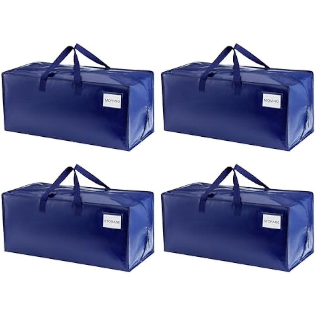 VENO Heavy-Duty Moving Bags with Backpack Straps - Blue, 4 Pack