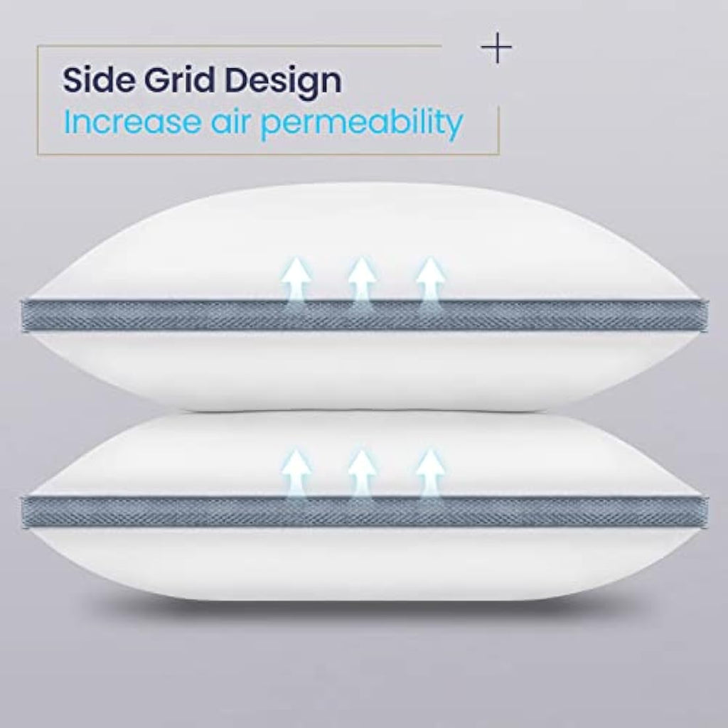 BedStory Hotel Quality Bed Pillows 2 Pack - Dark Gray Microfiber