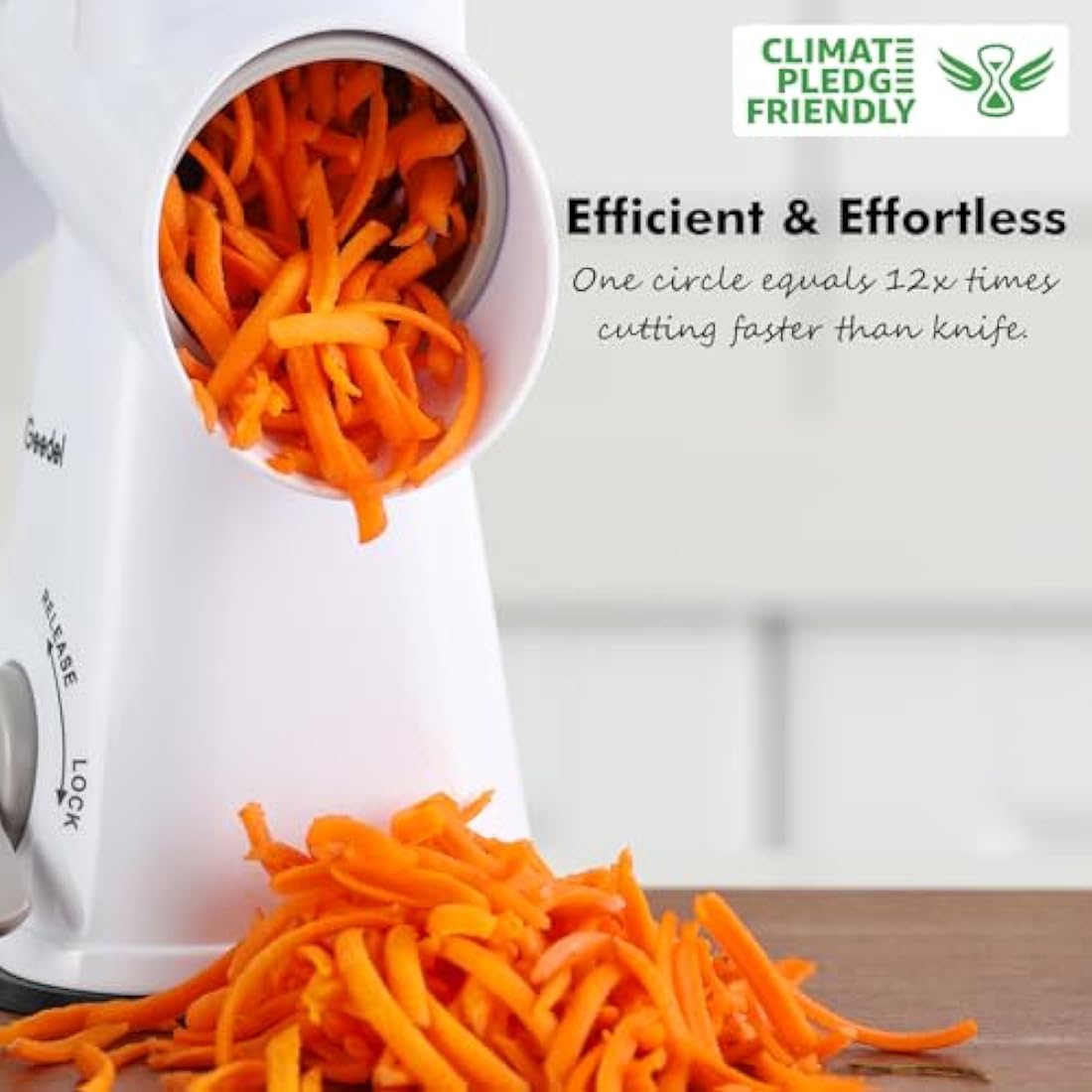 Rotary Cheese Grater | 3-Blade Mandoline Vegetable Slicer