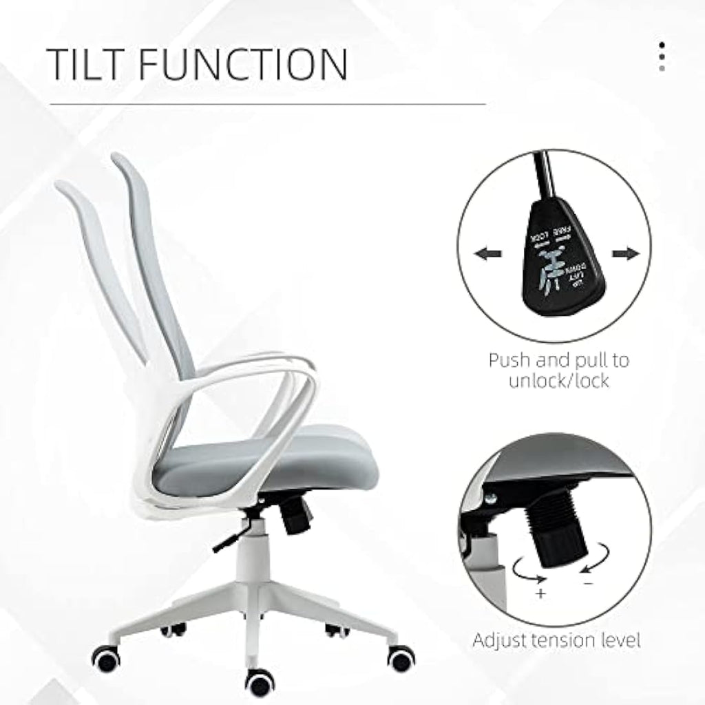Vinsetto High Back Office Chair – Adjustable Fabric Swivel Desk Chair