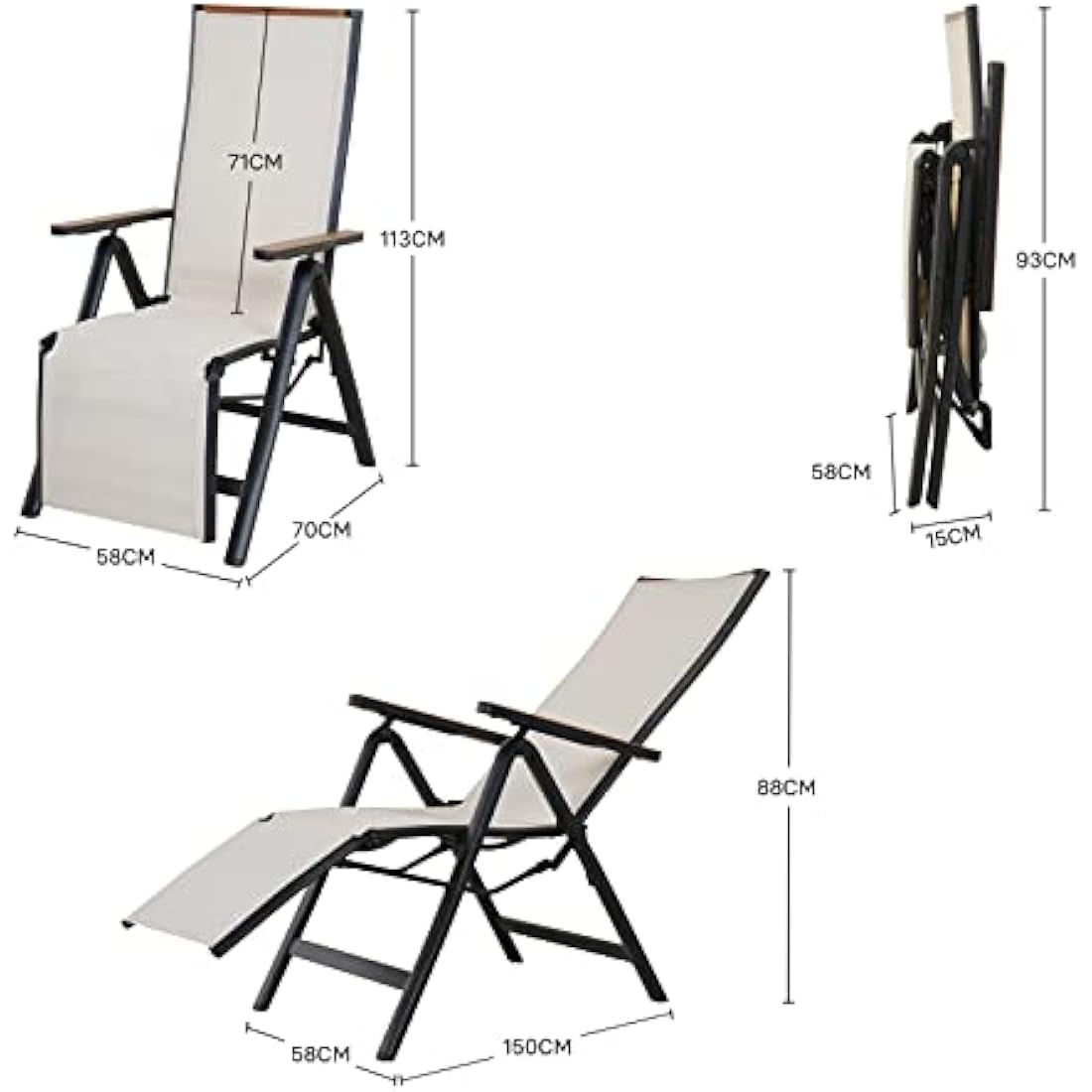 Grand Patio Foldable Sun Lounger – 6-Position Aluminum Garden Chair
