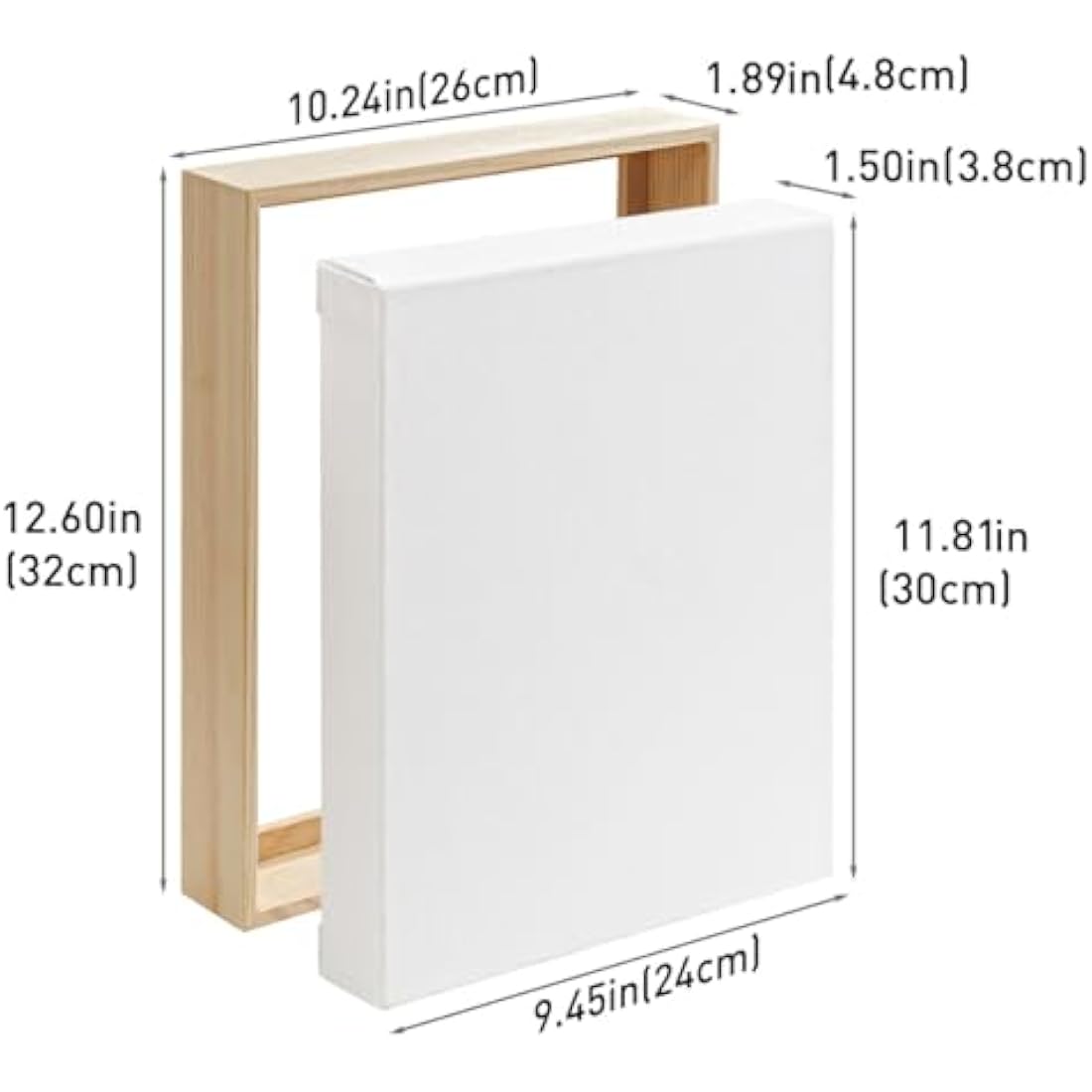 Jolof Store Stretched Linen Canvas with Pinewood Frame - 24x30cm (2 Pack)