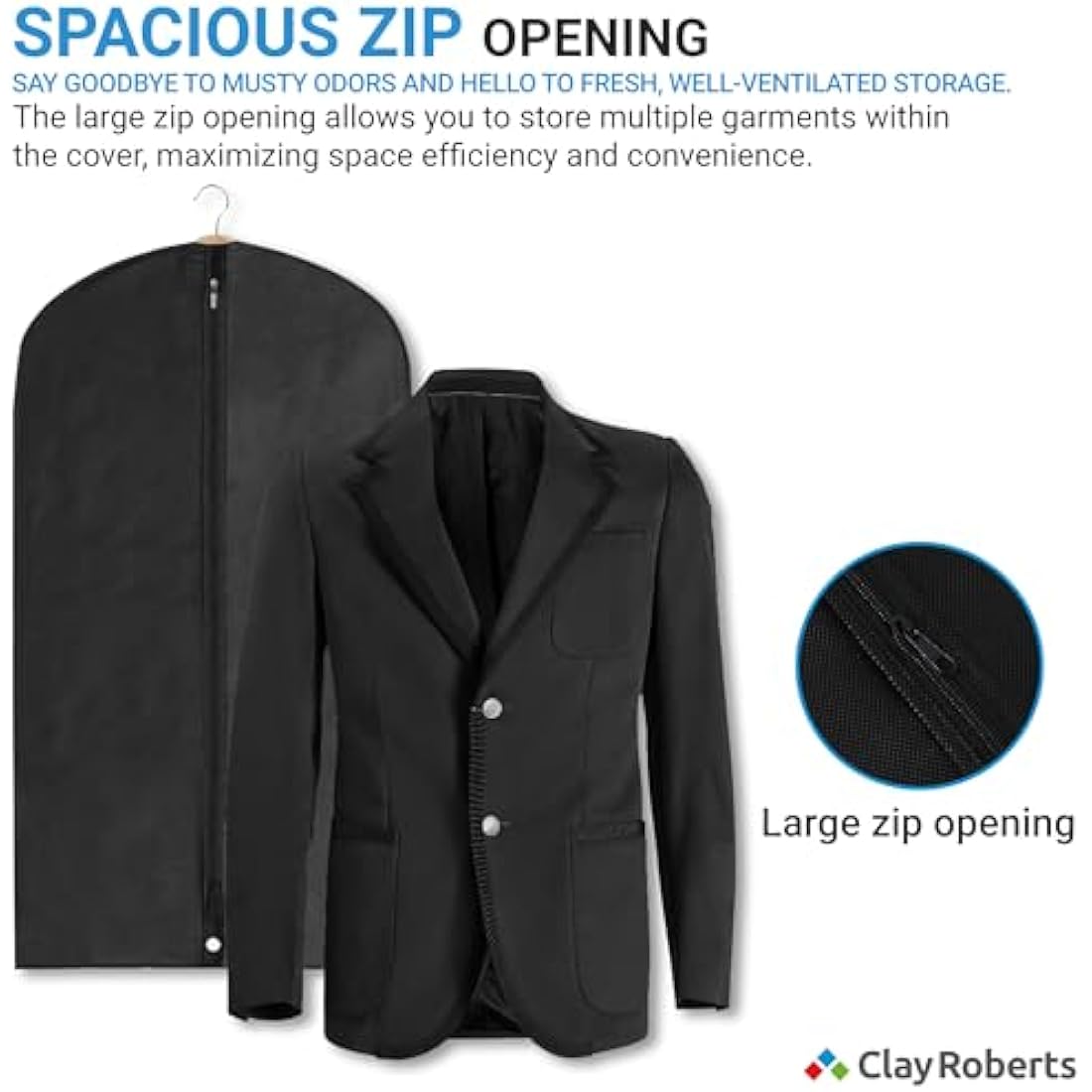 Jolof Store Long Garment Bags | 3-Pack Breathable Fabric Suit Covers