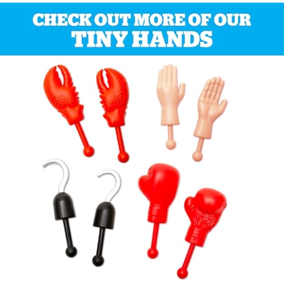 BigMouth Inc. Tiny Hands Novelty Gag Gift – 2 Pack Miniature Hands