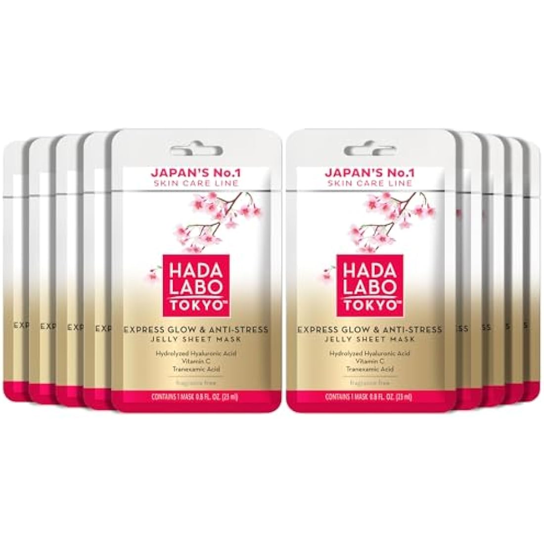Hada Labo Tokyo Premium Hyaluronic Acid Facial Sheet Masks | 10 Pack