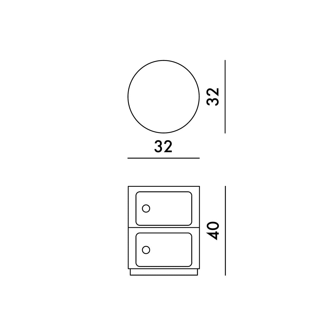 Kartell Componibili Recycled, 2 elements Cabinet, Mat white, Ø 32 x H 40 cm - image 3