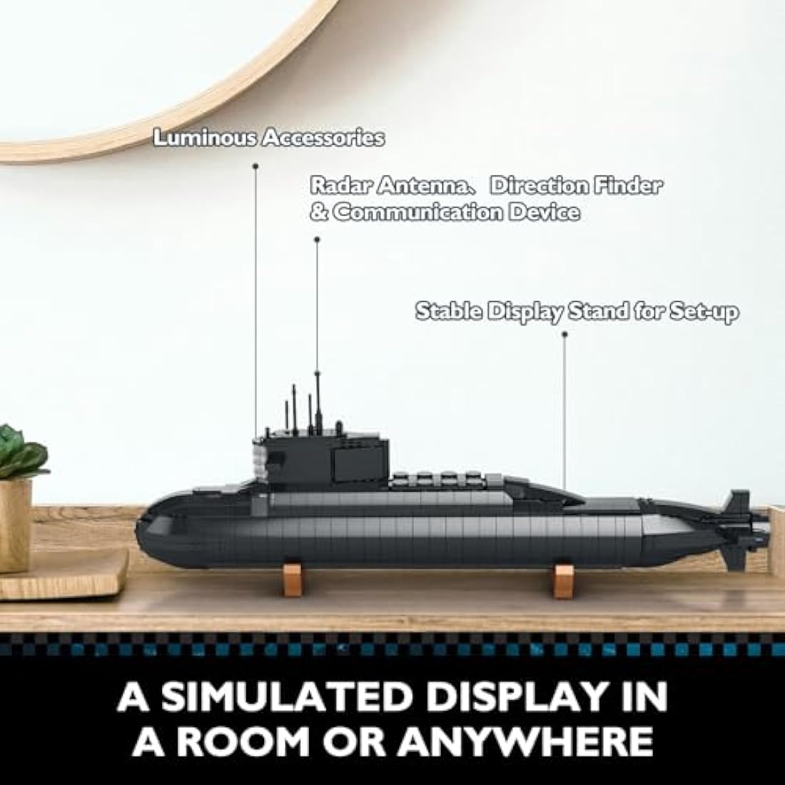 JMBricklayer Nuclear Submarine Building Blocks Model Kit with Lights