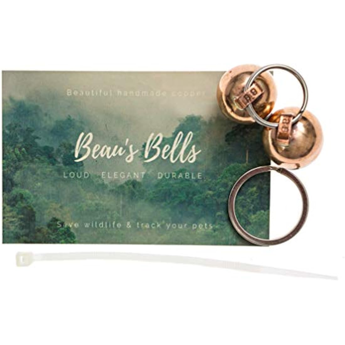 Beau's Bells Extra Loud Handmade Copper Pet Bells for Cats and Dogs