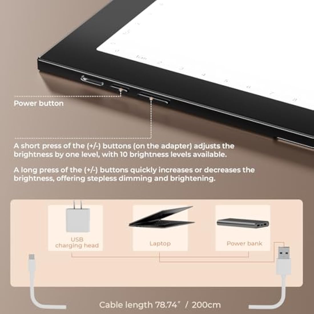 DONPODER A3 LED Light Box – 5500 Lux Portable Tracing Pad for Crafts
