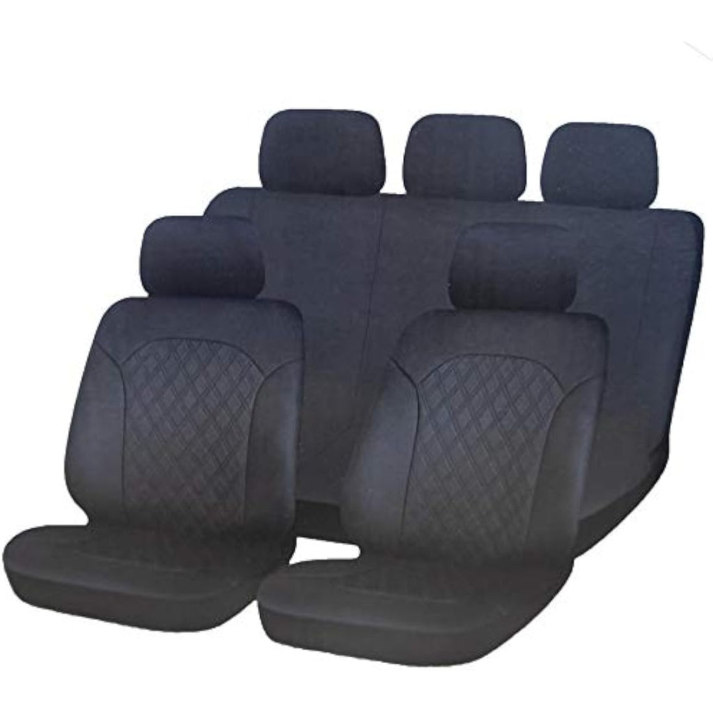 Leatherette Car Seat Covers – Quilted Black Airbag Compatible