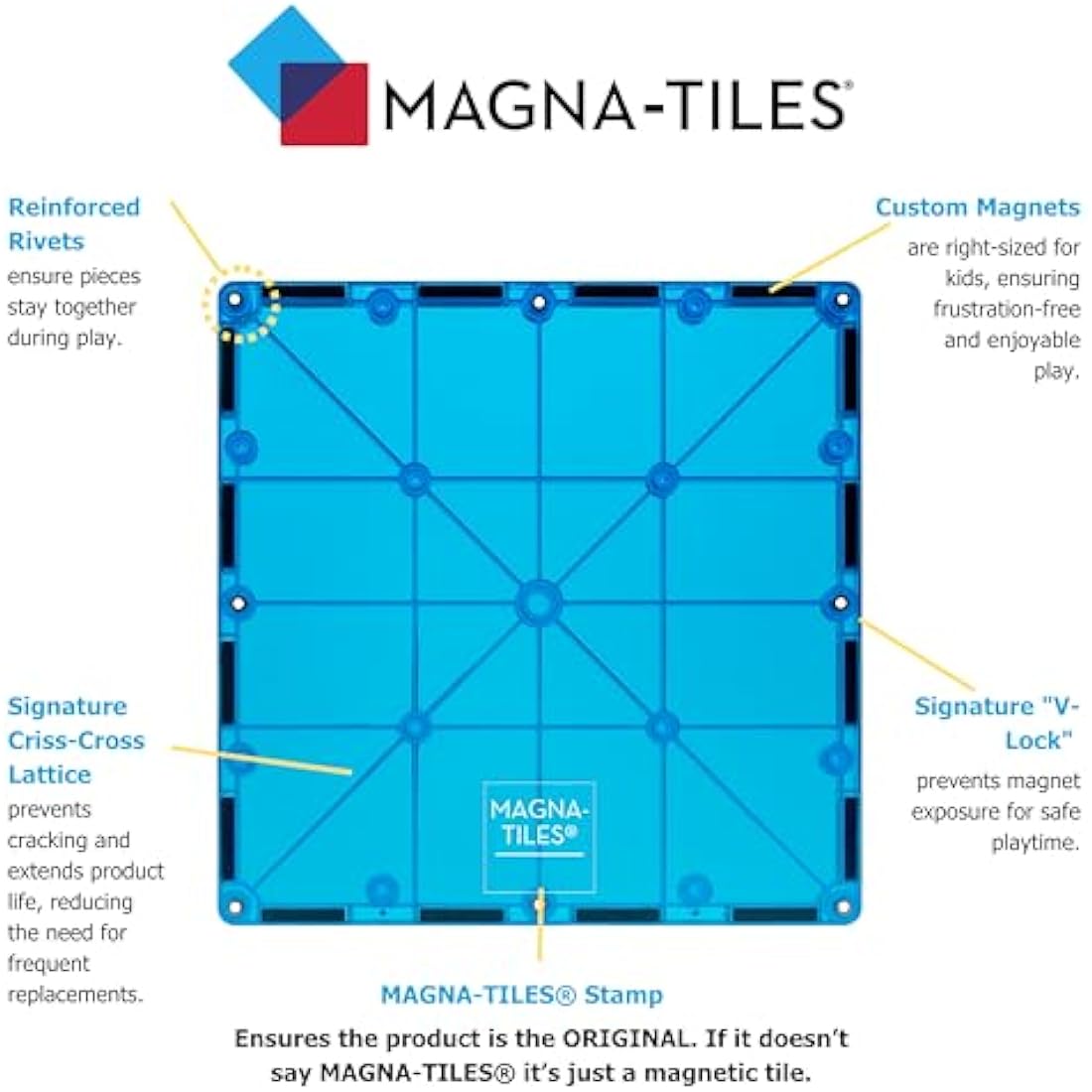 MAGNA-TILES Classic 32-Piece Magnetic Building Blocks – STEM Toy Set
