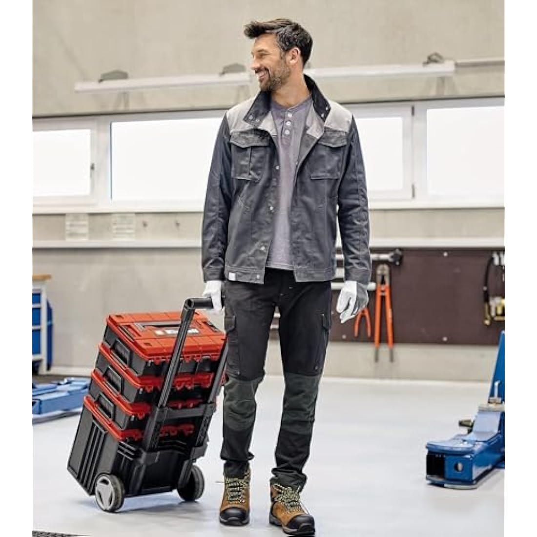 Einhell E-Case L Stackable Tool Storage Case with Wheels and Handle