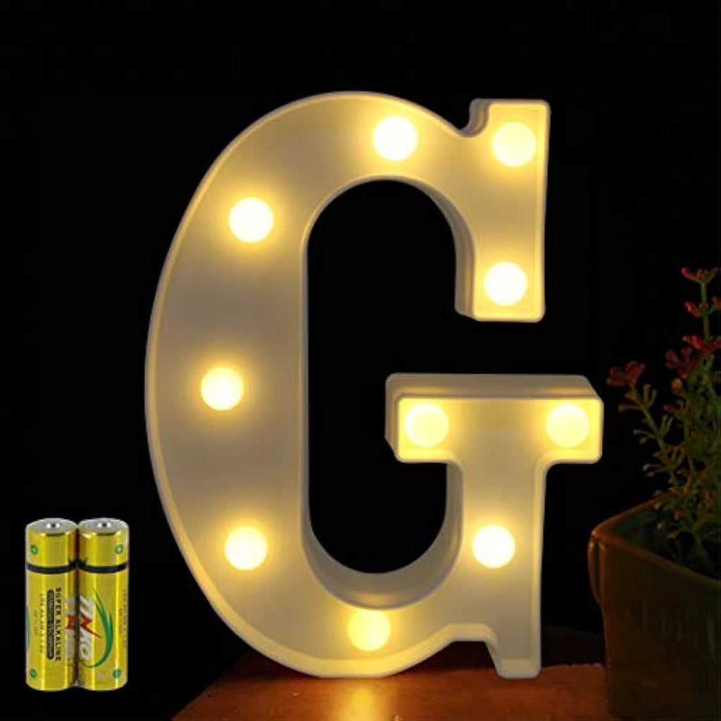 HONPHIER LED Marquee Letter G Light – Battery Operated Alphabet Sign