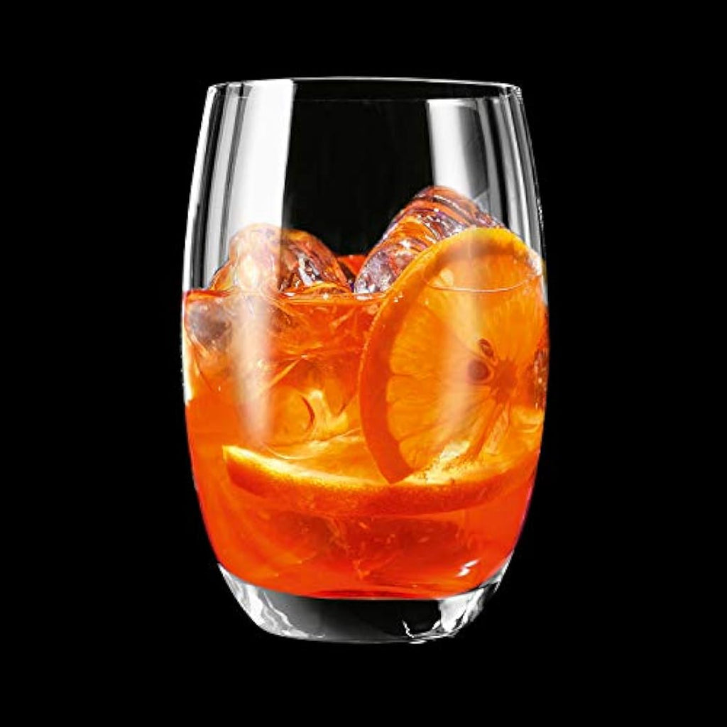 Krosno Elite Crystal Water Tumblers – 360ml Juice Glasses, Set of 6