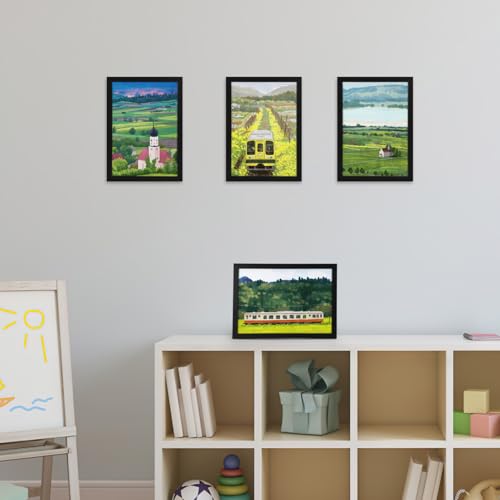 HORLIMER A4 Picture Frames Pack of 15 – Black MDF Wood Certificate Frames