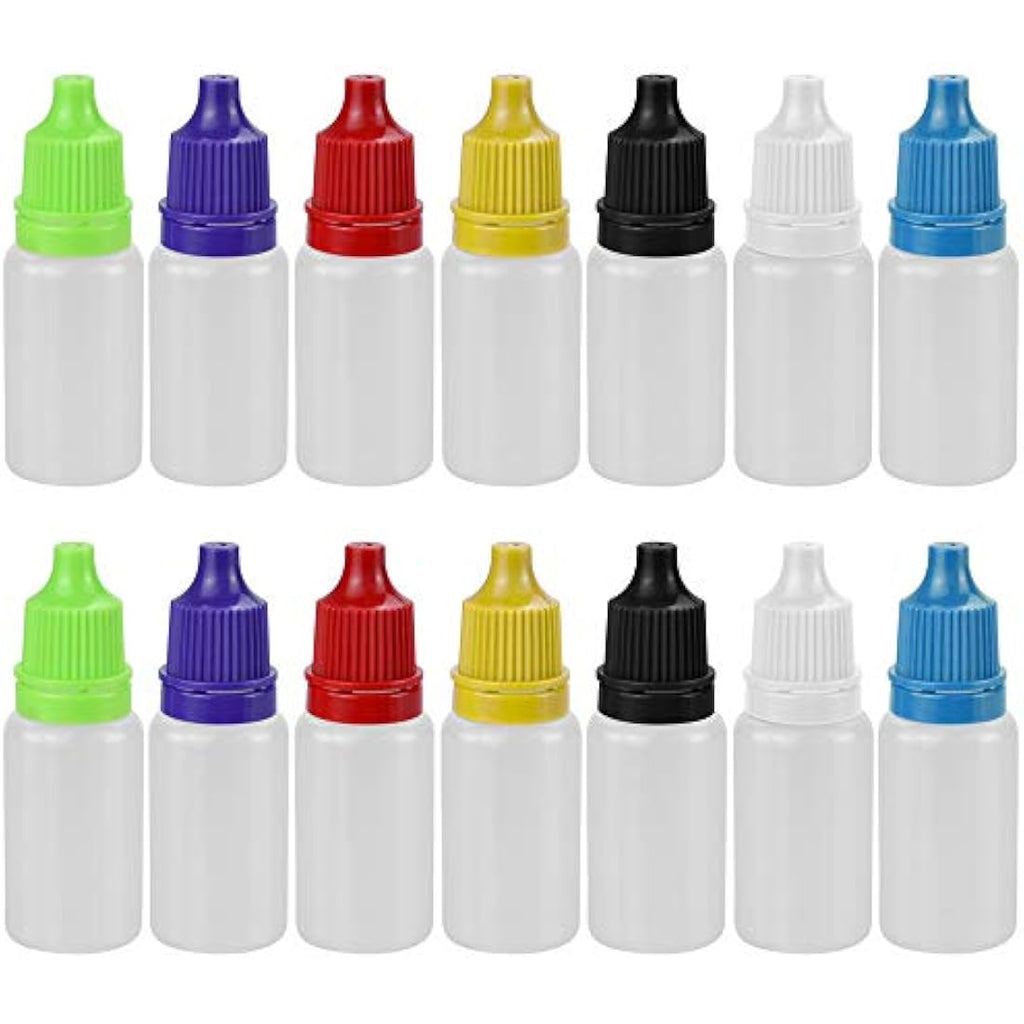 CODIRATO 70-Pack 10ml Plastic Dropper Bottles | 7 Colors for E-Liquid