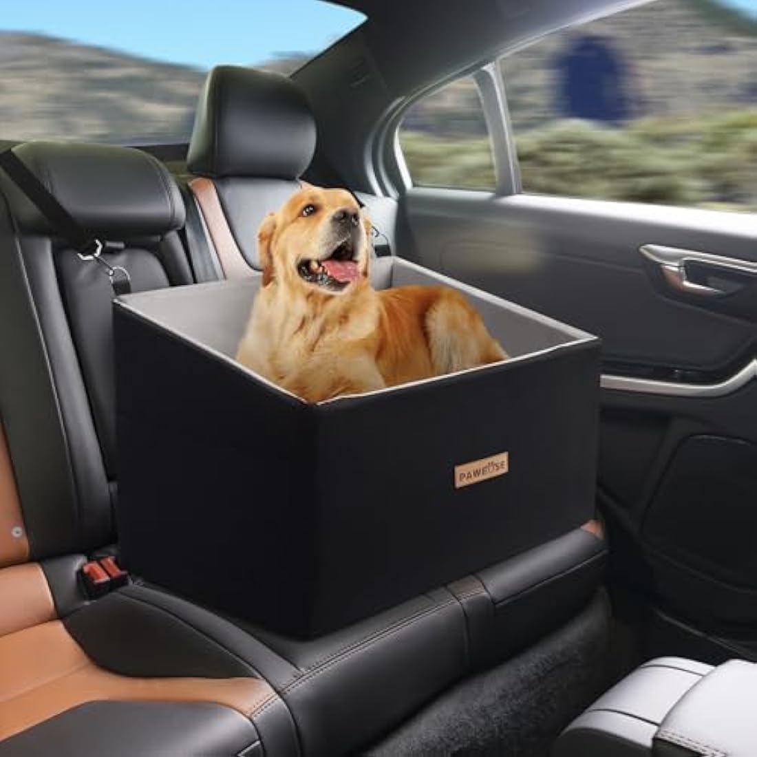 Firepaw Large Dog Car Seat – Washable Booster Seat for Dogs up to 55lbs