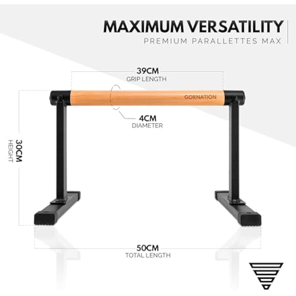 GORNATION Wooden Parallettes – Non-Slip Calisthenics Push-Up Bars
