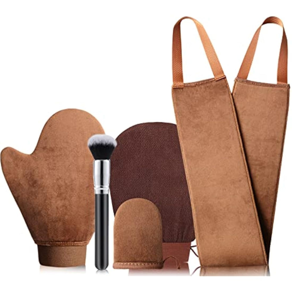 GAIYAH 5-in-1 Self Tanning Mitt Kit | Exfoliating Glove & Lotion Applicator
