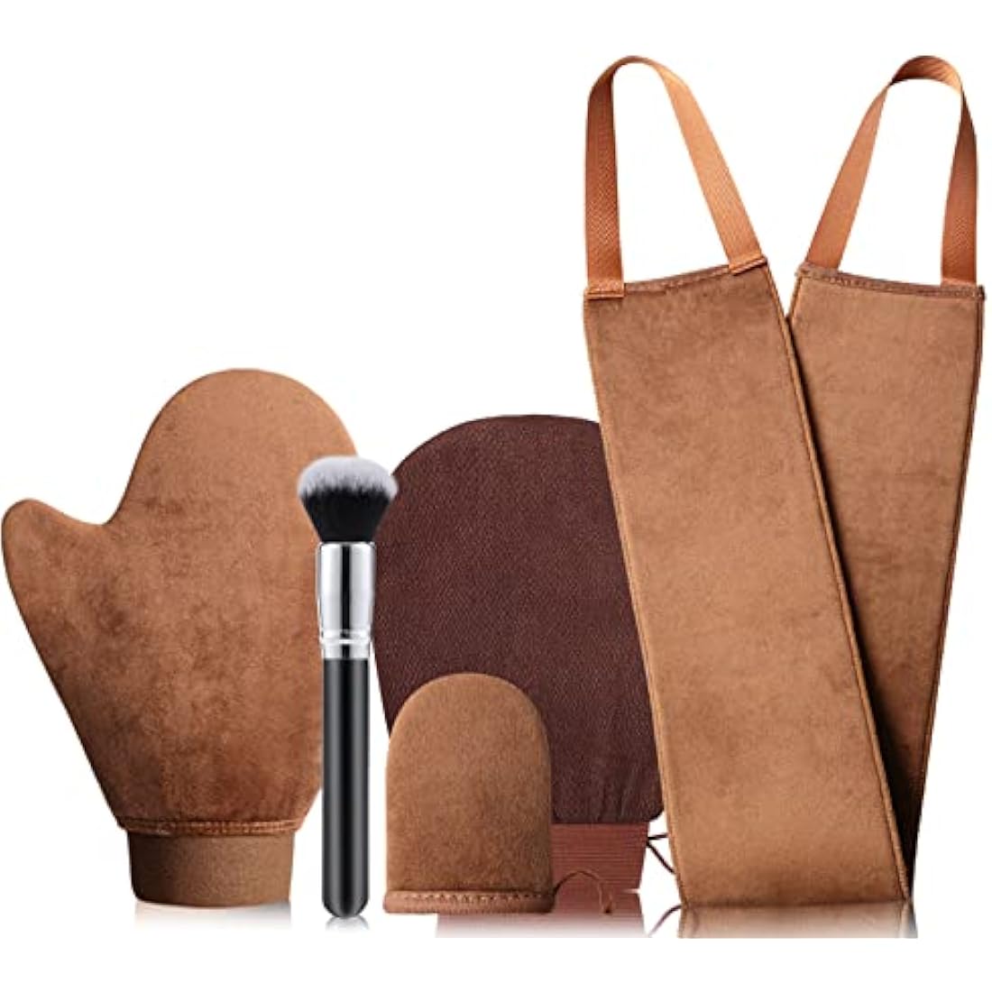 GAIYAH 5-in-1 Self Tanning Mitt Kit | Exfoliating Glove & Lotion Applicator