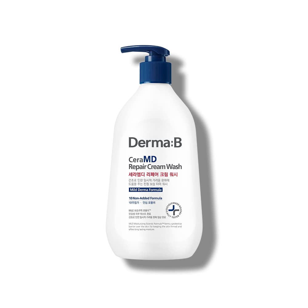 Derma B CeraMD Repair Cream Wash | Unscented Face & Body Cleanser - 400ml