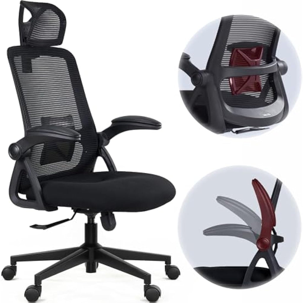 Realm of Thrones Captain Ergonomic Mesh Office Chair - Heavy Duty Black