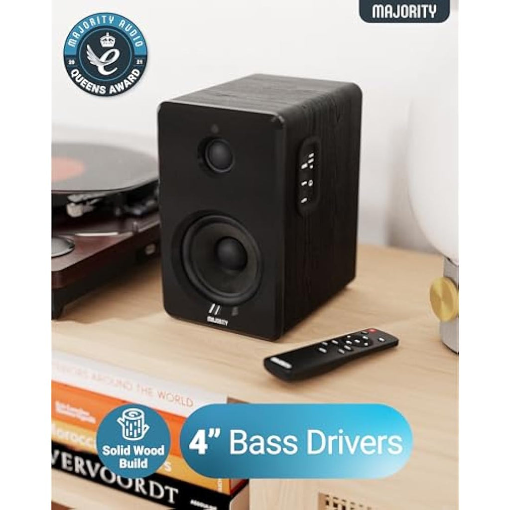 Majority D40 Bluetooth Bookshelf Speakers | 60W Powered HiFi Studio Monitors