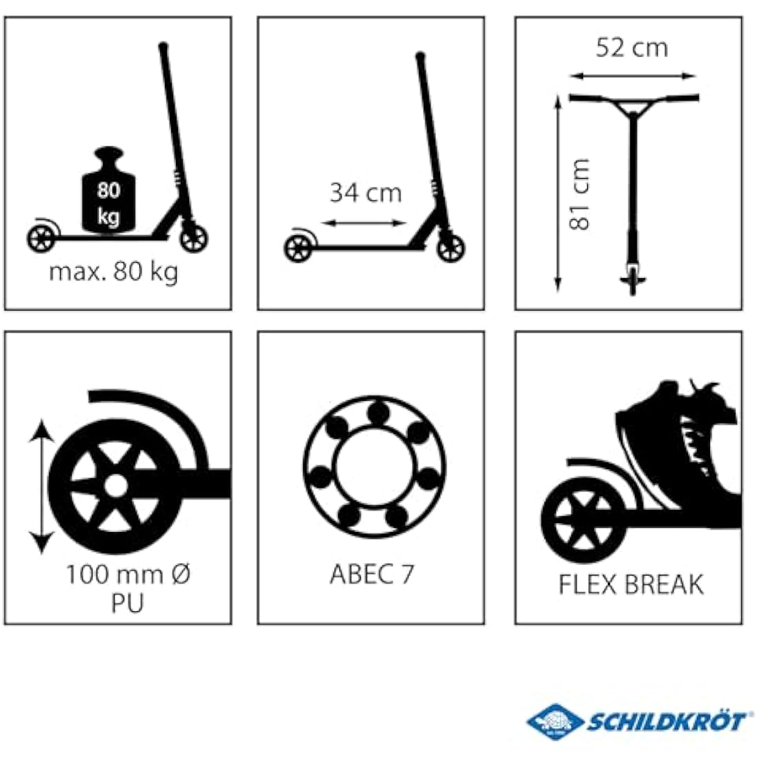 Schildkröt Untwist Stunt Scooter – 100mm Aluminum Rim PU Wheels