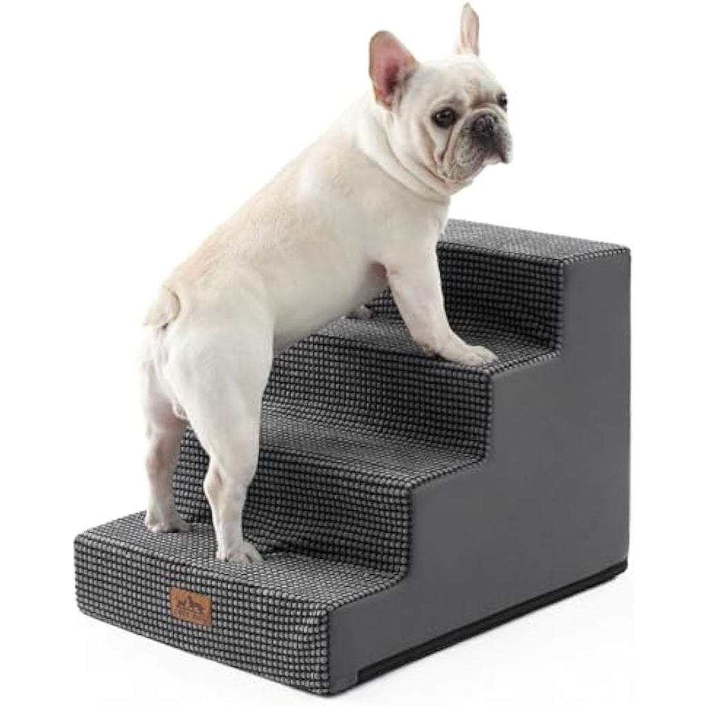 COZY KISS 4-Tier Foam Dog Stairs | Non-Slip Pet Steps for Small Dogs
