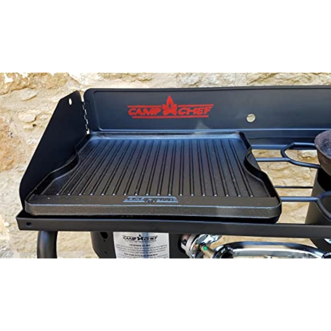 Jolof Store Cast Iron Reversible Grill Griddle for Campchef, 34 x 40 CM