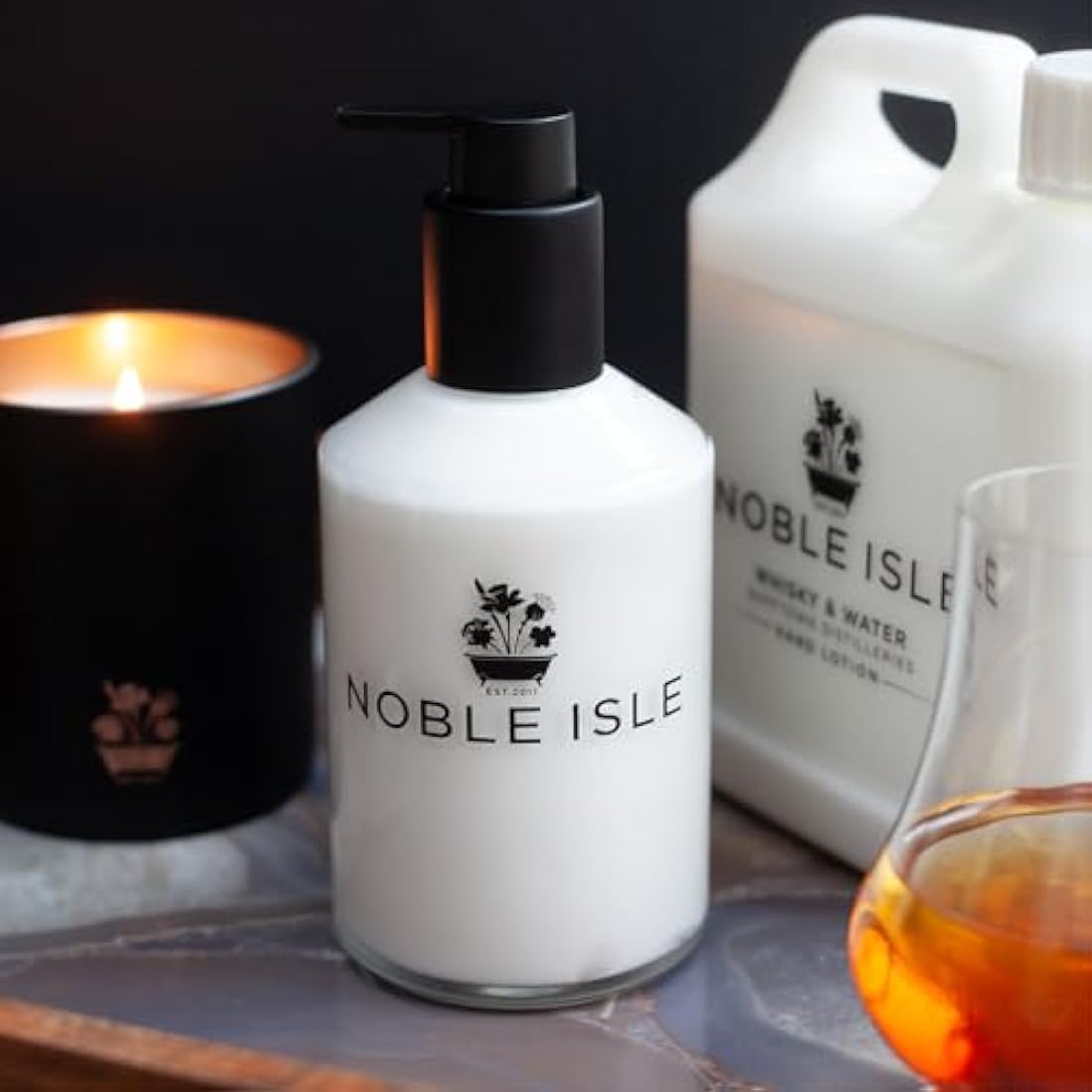 Noble Isle Whisky & Water Luxury Hand Lotion - Vegan & Hydrating (300ml)