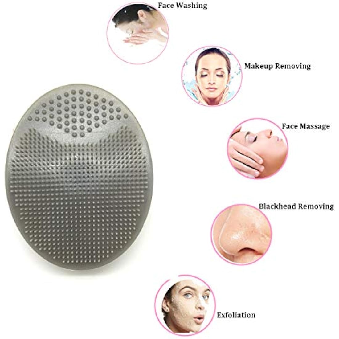 HieerBus Silicone Facial Cleansing Brush – Soft Face Scrubber, 2-Pack