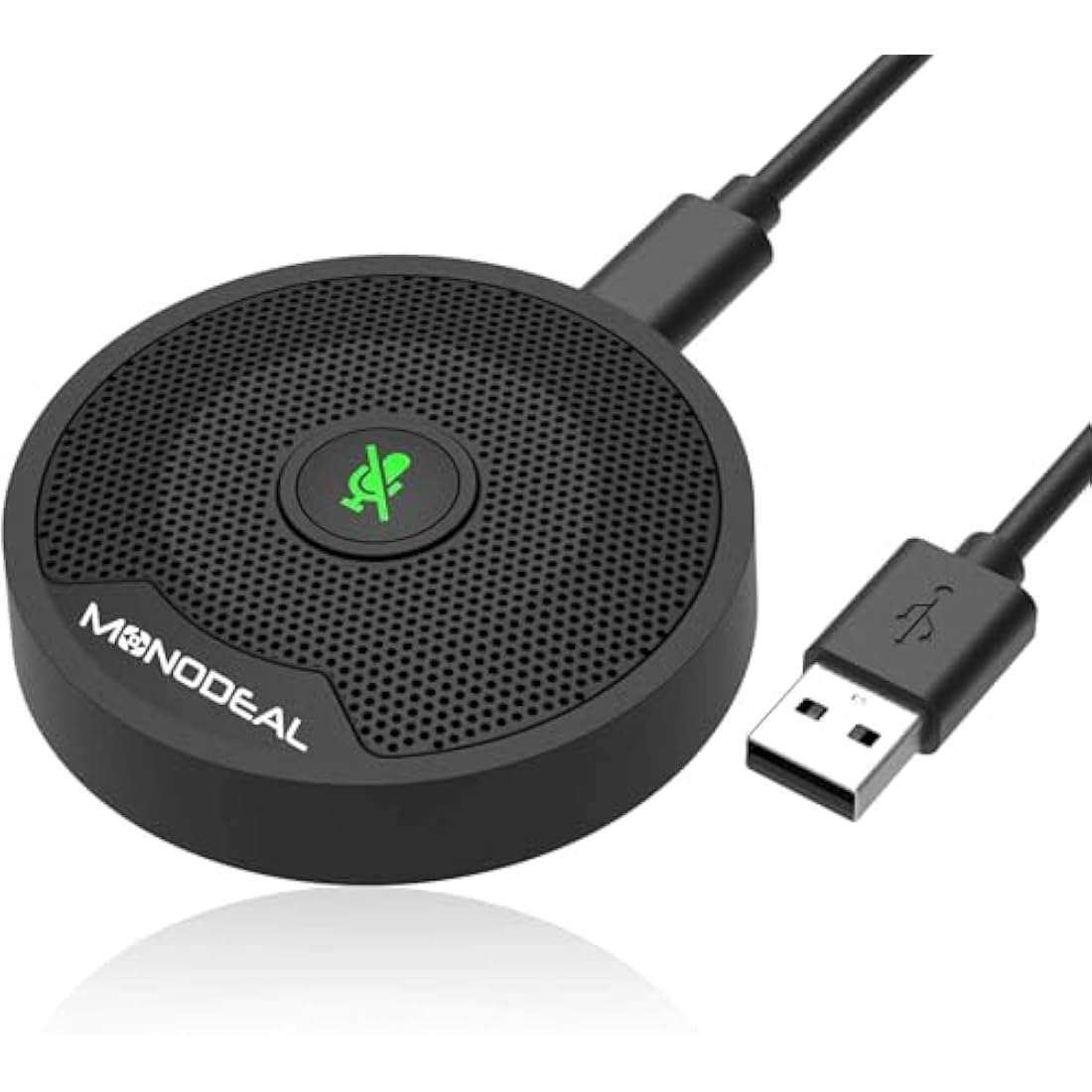 Monodeal USB Conference Microphone | Omnidirectional Mic with Mute Button