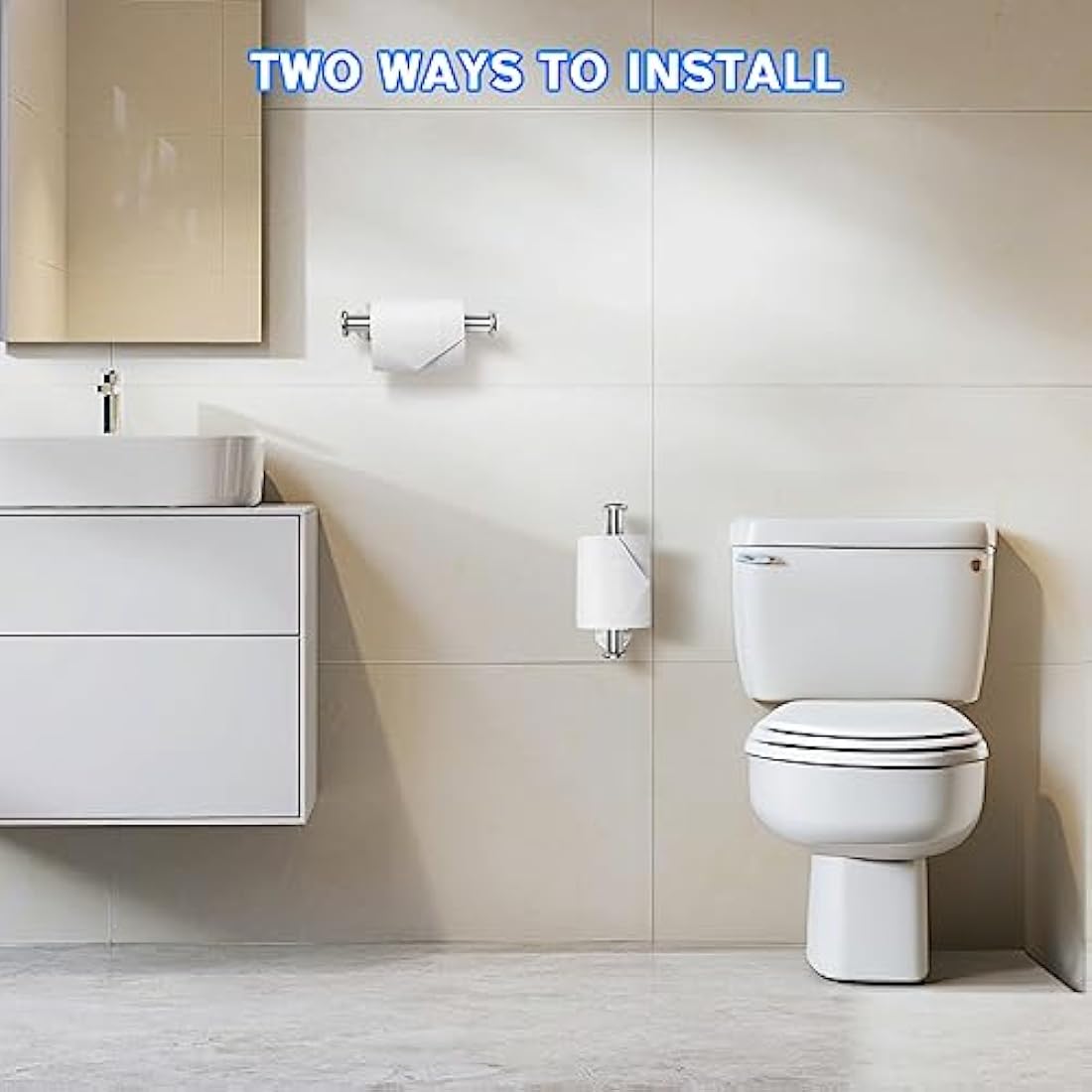 Ahyanz Adhesive Toilet Paper Holder | SUS 304 Stainless Steel - No Drill