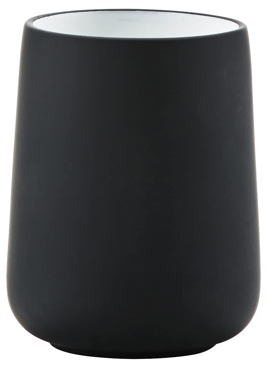 Zone Denmark Nova Porcelain Toothbrush Cup – Soft Touch Black 10cm