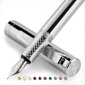 Scriveiner Silver Chrome Fountain Pen | Fine Schmidt Nib Pocket Pen