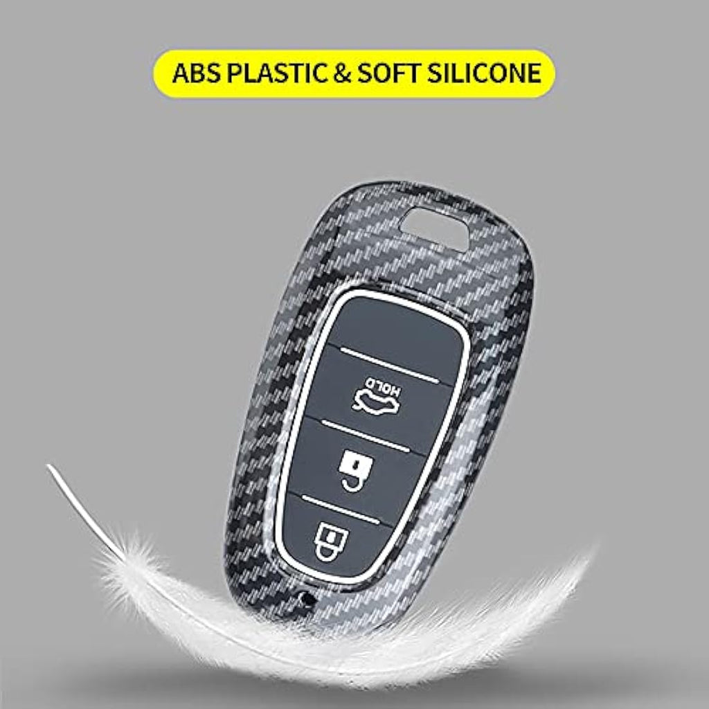 ontto Car Key Fob Cover for Hyundai Sonata Tucson Santa Fe – Carbon Black