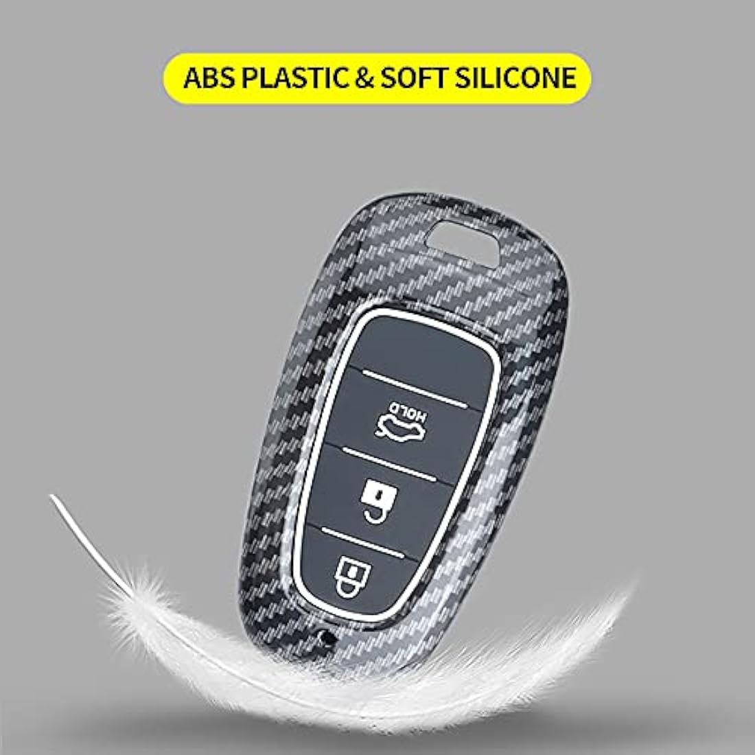 ontto Car Key Fob Cover for Hyundai Sonata Tucson Santa Fe – Carbon Black