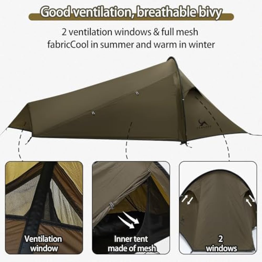 TOMOUNT Ultralight Bivy Tent | Waterproof Nylon Backpacking Tent