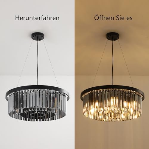 Modern Crystal Chandelier – 60cm Round Pendant Ceiling Light