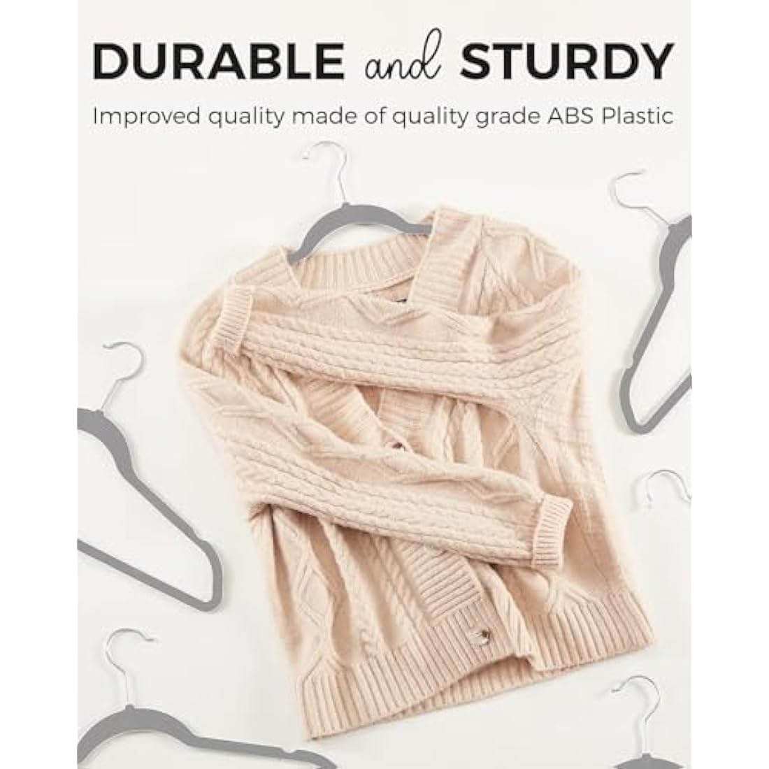 HOUSE DAY Velvet Hangers 60 Pack – Non-Slip Space Saving Suit Hangers