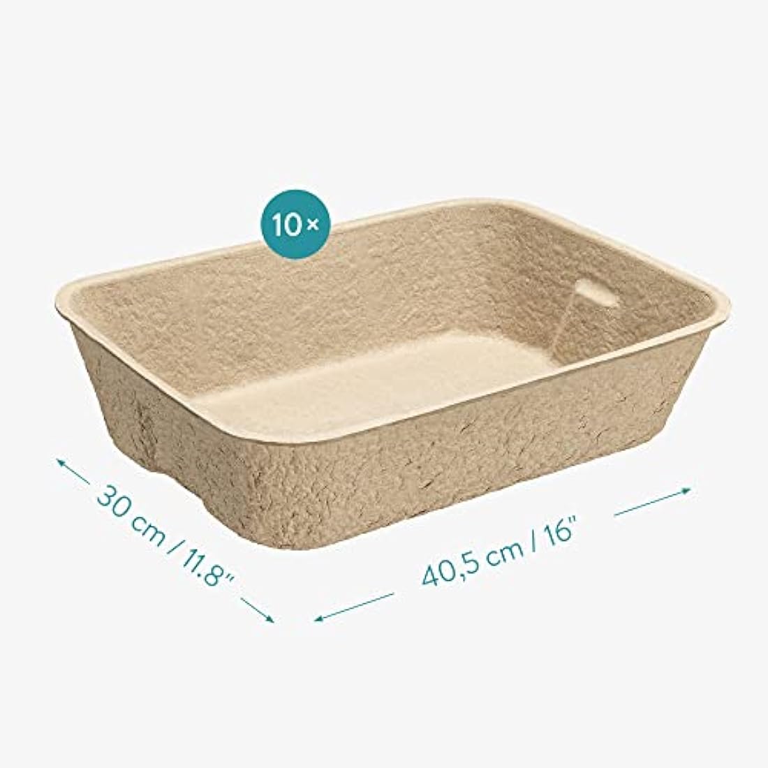 Navaris Disposable Cat Litter Trays | 10-Pack Leakproof Cardboard Liners