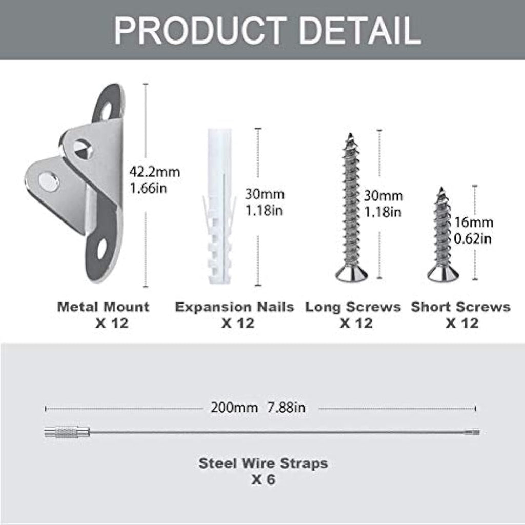 Jolof Store Anti-Tip Furniture Straps – 12 Pack Metal Baby Proofing Kit