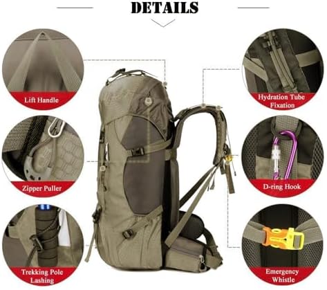 60L Waterproof Hiking Backpack – Lightweight Camping Rucksack