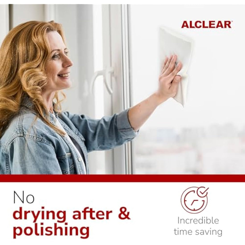 ALCLEAR Microfiber Glass Cloth Set - 5 Pack Lint-Free Window Cloths