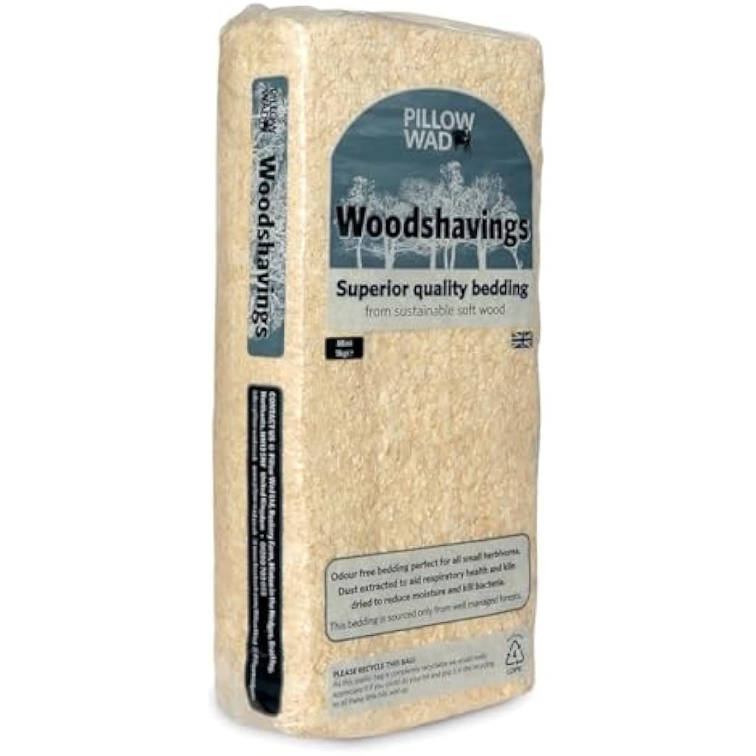 Pillow Wad Woodshavings – Dust Extracted Kiln Dried Pet Bedding, 1kg