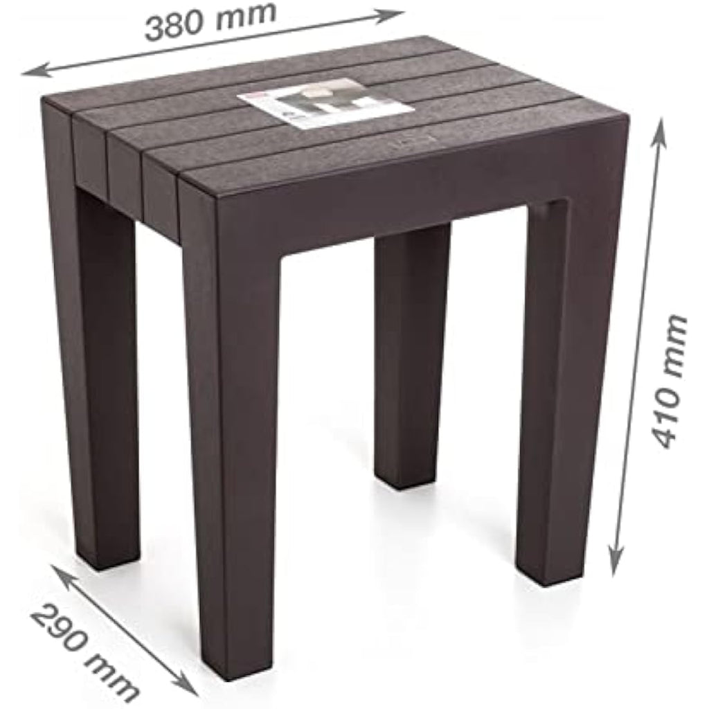 Tatay Lombok Rectangular Bench - Gray Polypropylene Outdoor Stool